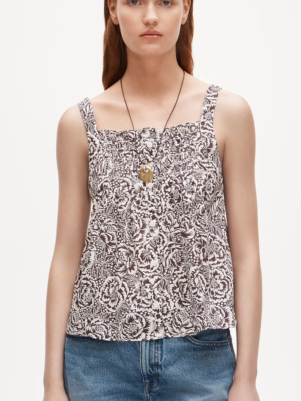 NWT Smocked Crinkle Tank Top in Liberty® floral fabric, XS